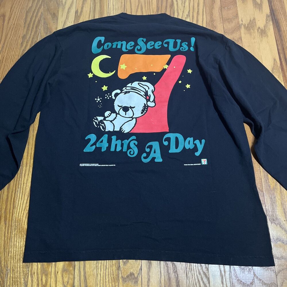 Joe Fresh Goods 7-Eleven T-Shirt Size Large Men Black Long Sleeve Rare